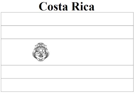 flag of costa rica coloring page
